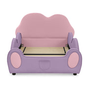 Cute Cloud Shape Bed With Guardrails Cartoon Design, Storage Pocket