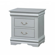 34" Antiqued White Solid Wood Three Drawer Nightstand