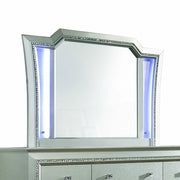 38" Champagne Abstract Wood Framed Mounted Dresser Mirror