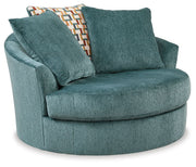 Laylabrook - Oversized Swivel Accent Chair - Teal