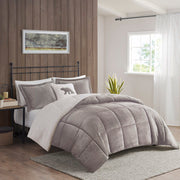 Alton - Down Alternative Comforter Set - Gray / Ivory