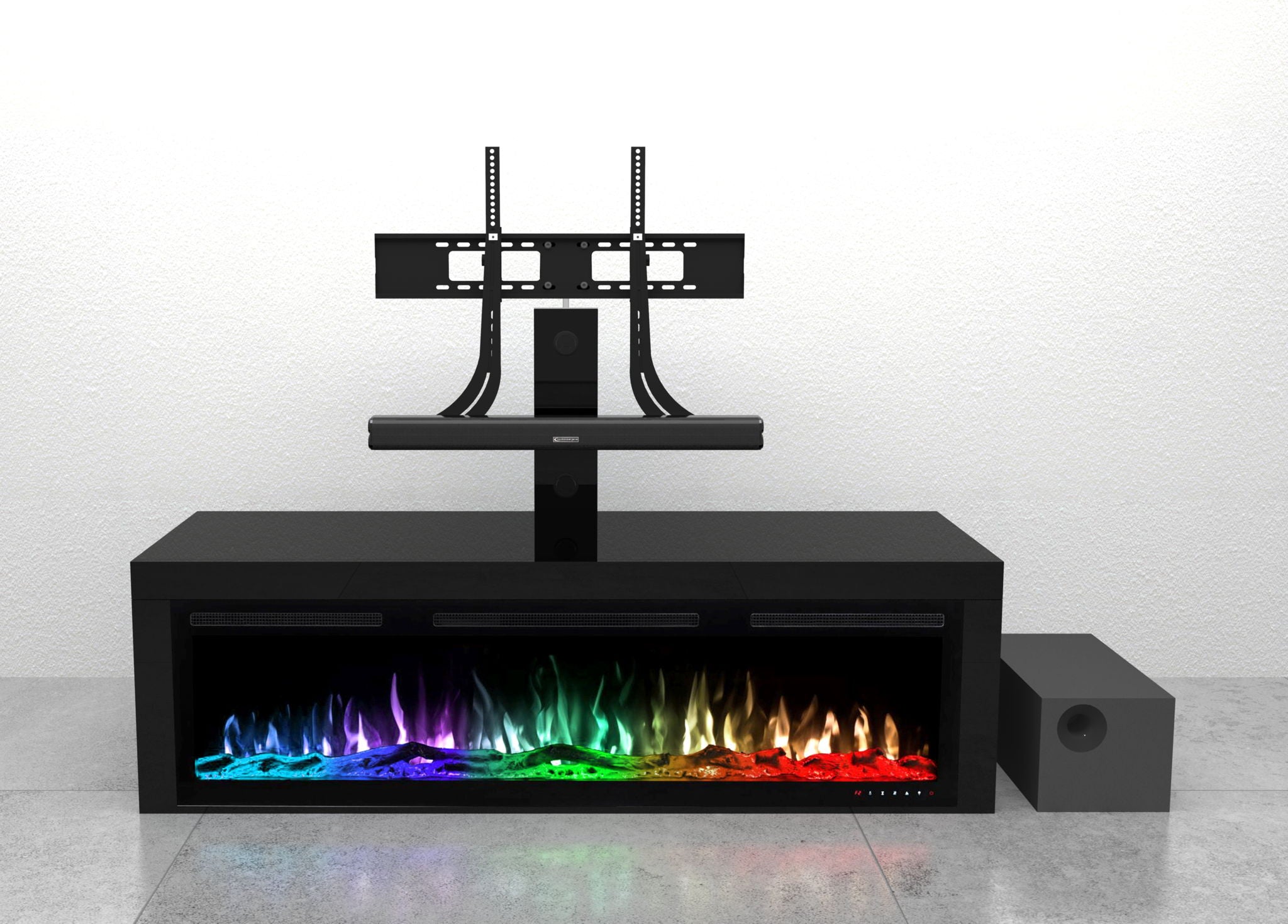 Fireplace TV Stand With Sound System For 75-80" TV's - Black