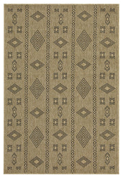 Earth - 7'10" X 10'3" Indoor, Outdoor Area Rug - Natural / Black