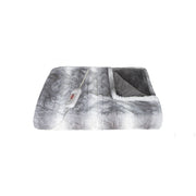 50" X 60" Gray And White Heated Electric Striped Throw Blanket