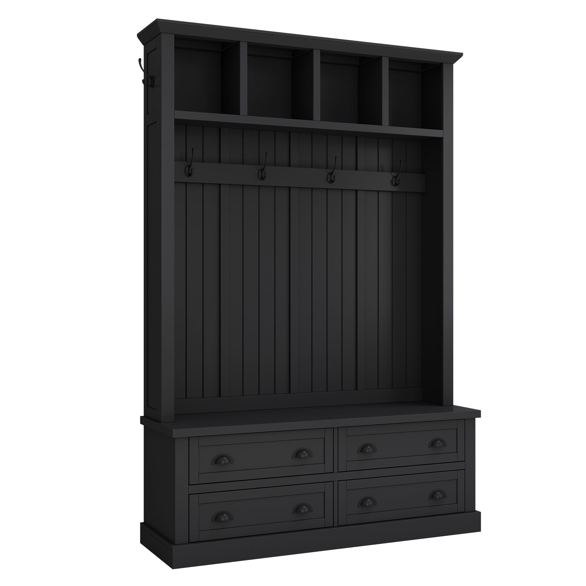 Hall Tree With 4 Drawers, Coat Rack With 6 Hooks