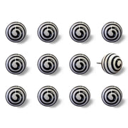 1.5" X 1.5" X 1.5" Ceramic Metal Multicolor 12 Pack Knob