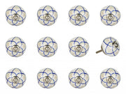 1.5" X 1.5" X 1.5" Ceramic Metal Multicolor 12 Pack Knob