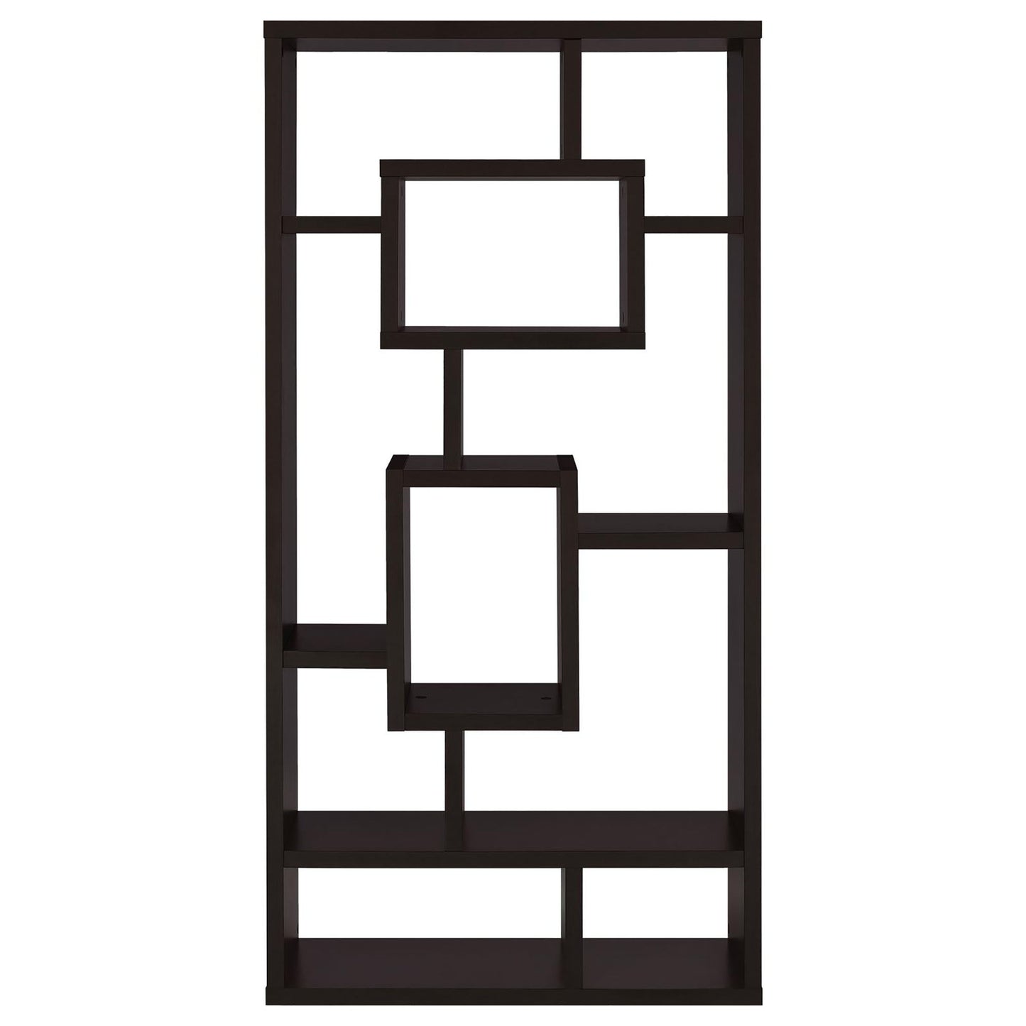 10 Shelf Open Back Bookcase - Brown