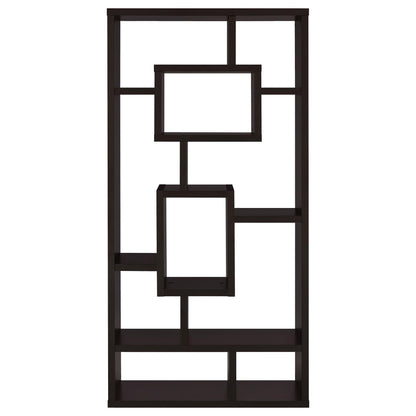 10 Shelf Open Back Bookcase - Brown