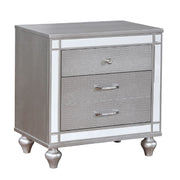 Contemporary Nightstand With Crocodile Textured Trim