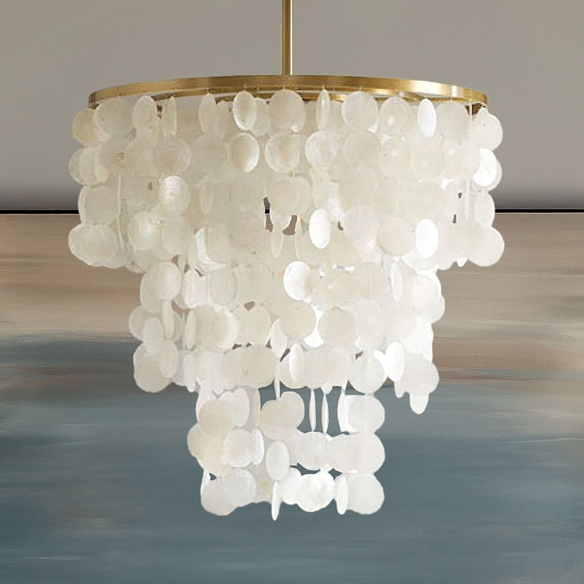 Isla - Capiz Chandelier - White