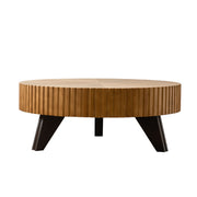 Round Retro Coffee With Solid Wood Legs