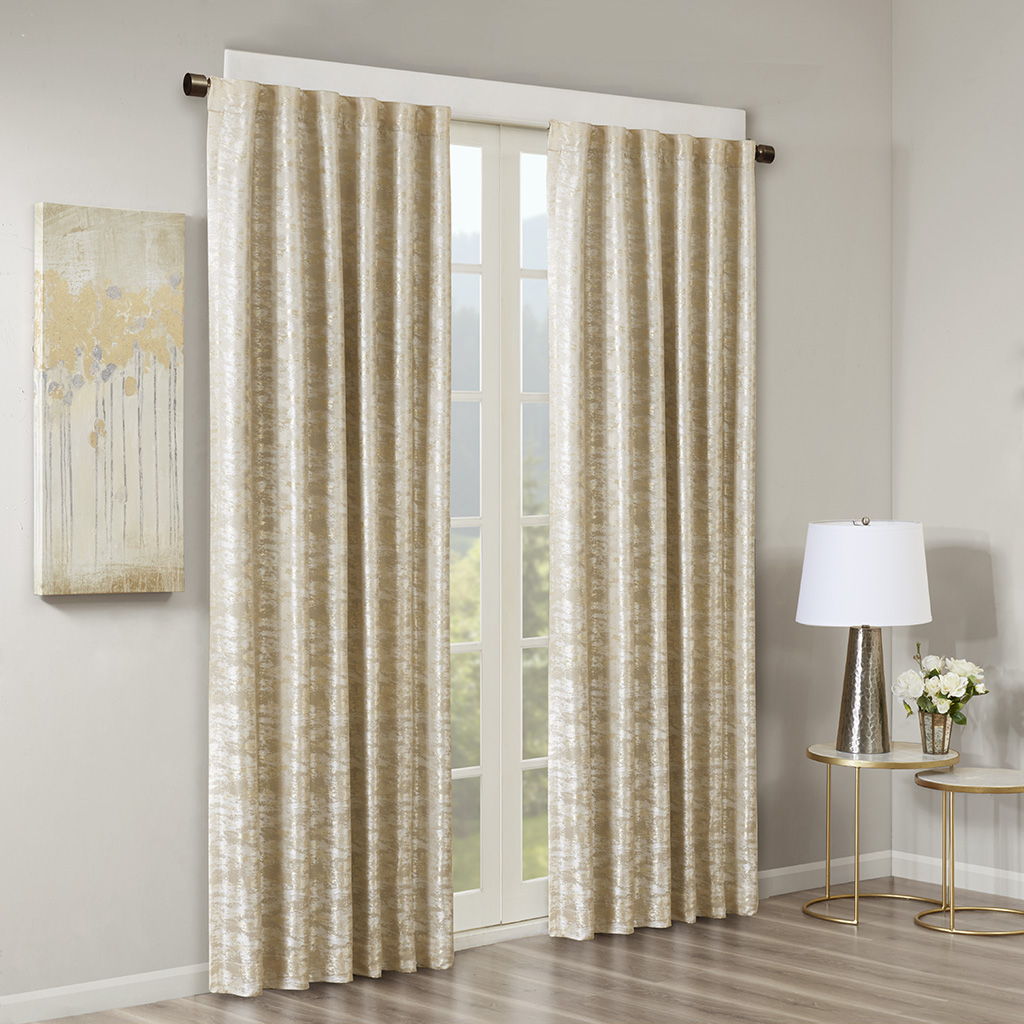 Cassius - Glam Lined Total Blackout Window Panel - Gold