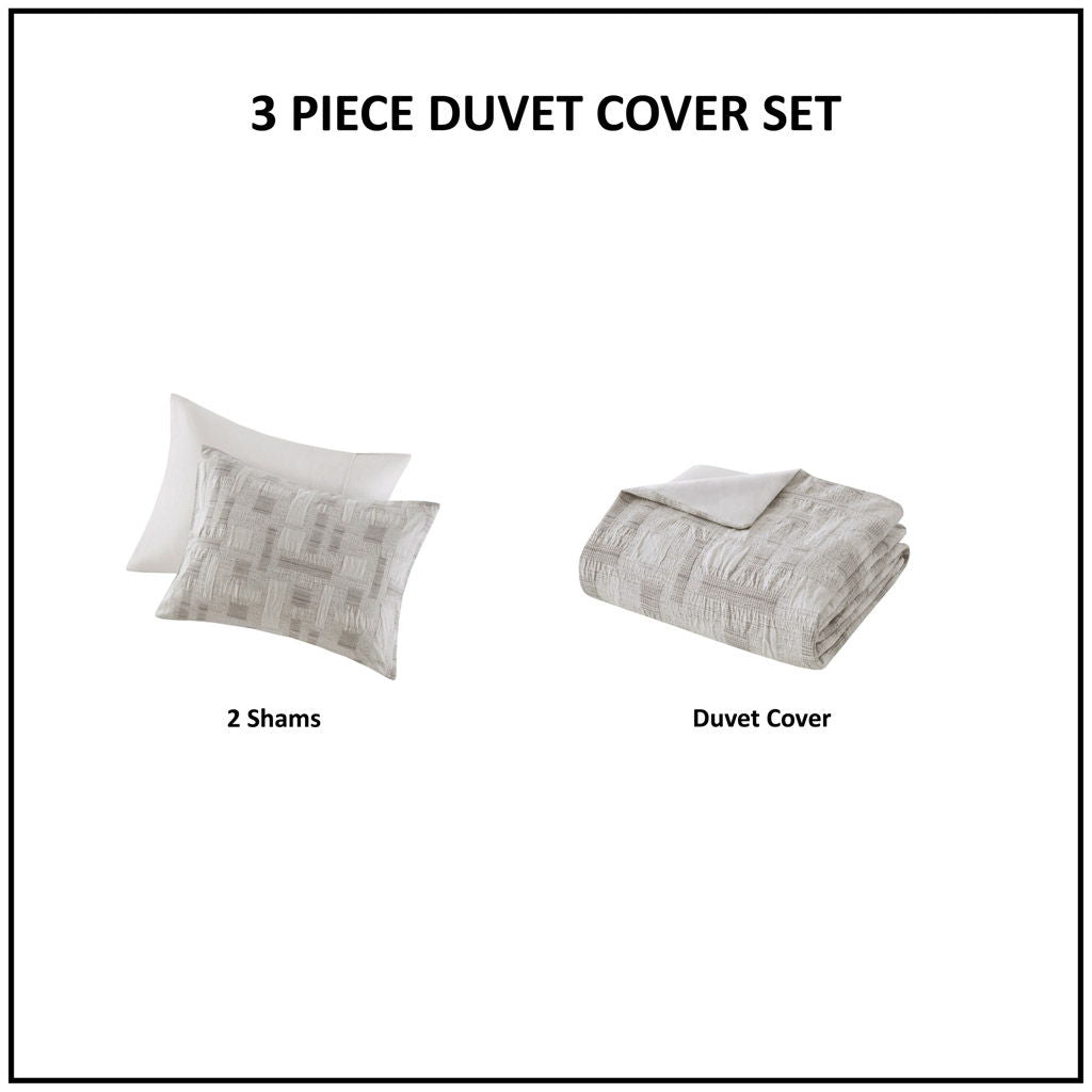 Cairo - 3 Piece King/California King Duvet Set - Ivory