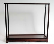 40" Dark Brown Wood and Solid Wood Square Display Cabinet