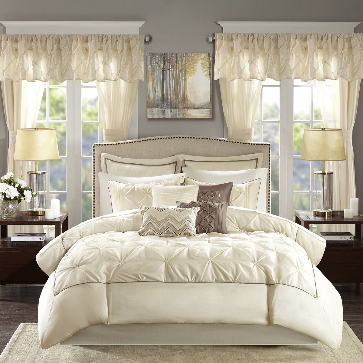 Joella - California King 24 Piece Room In A Bag - Ivory