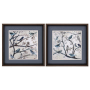 18" X 18" Brushed Silver Frame Morning Song (Set Of 2)