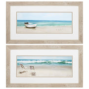 27" X 15" White Frame Tides View (Set Of 2)