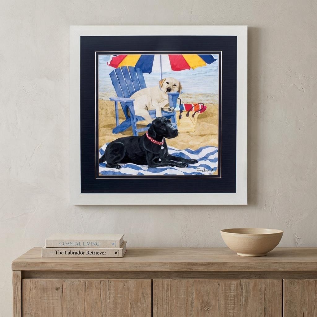 29" X 29" White Frame Labs On Beach