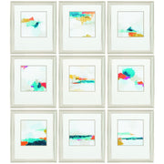 Set of Nine Champagne Polystyrene Framed Art