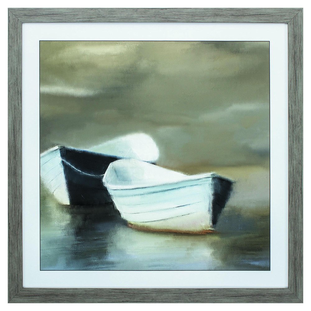 30" X 30" Woodtoned Frame Boat Friends