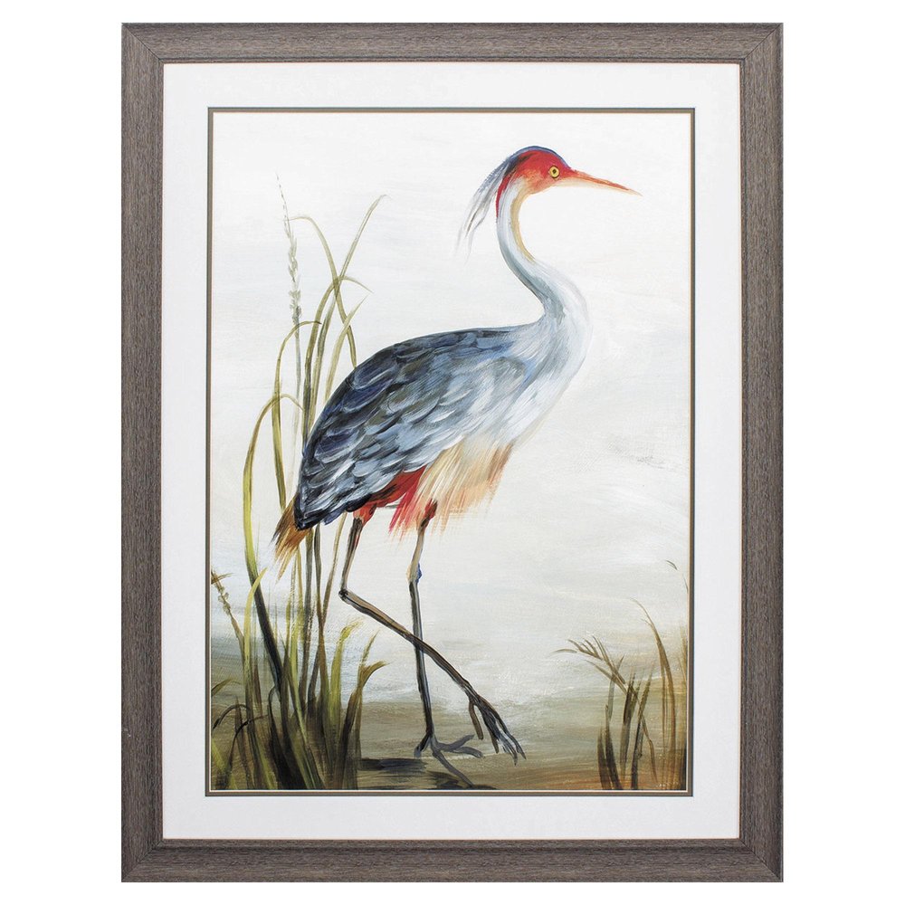 36" X 27" Brown Heron Framed Art