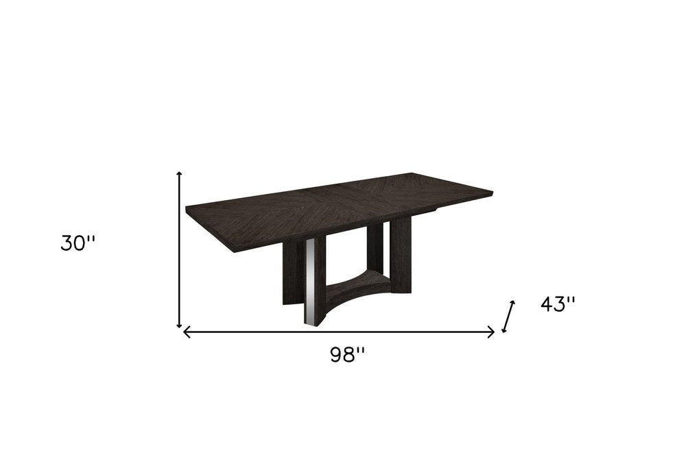 Set of Two Gray And Dark Brown Upholstered Dining Side Chairs