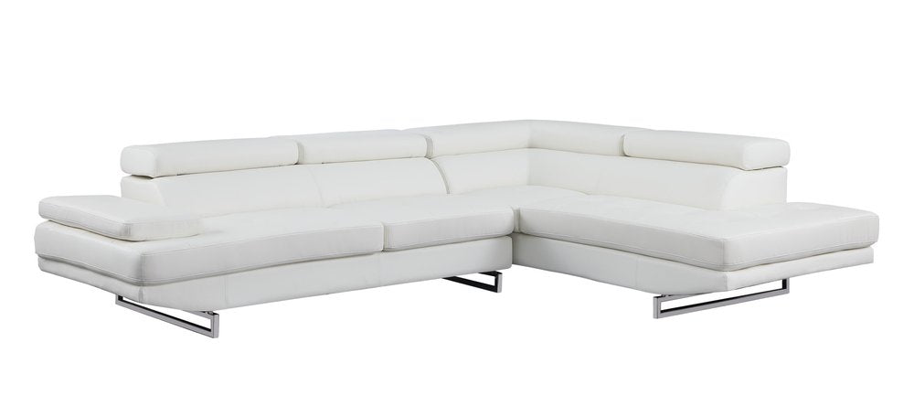 Gray Leather L Shaped Two Piece Corner Sectional