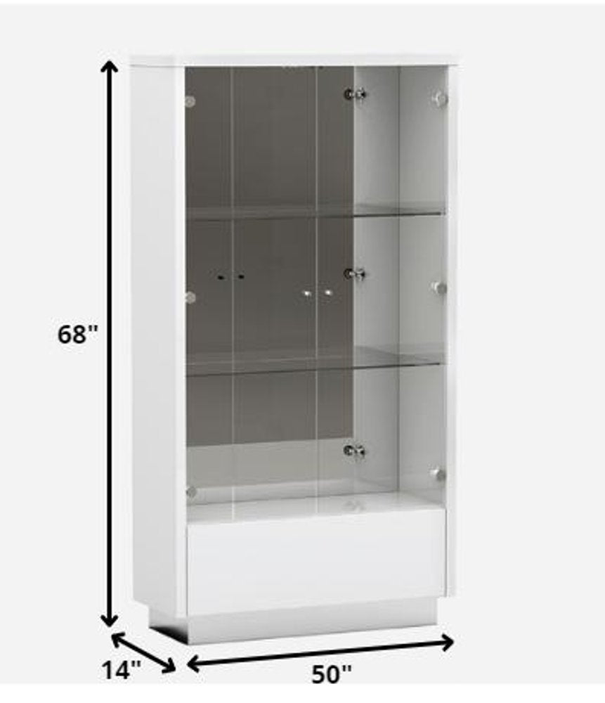 72" White Buffet Table with Four Doors