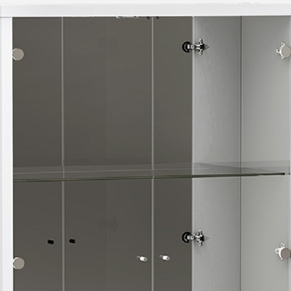 72" White Buffet Table with Four Doors