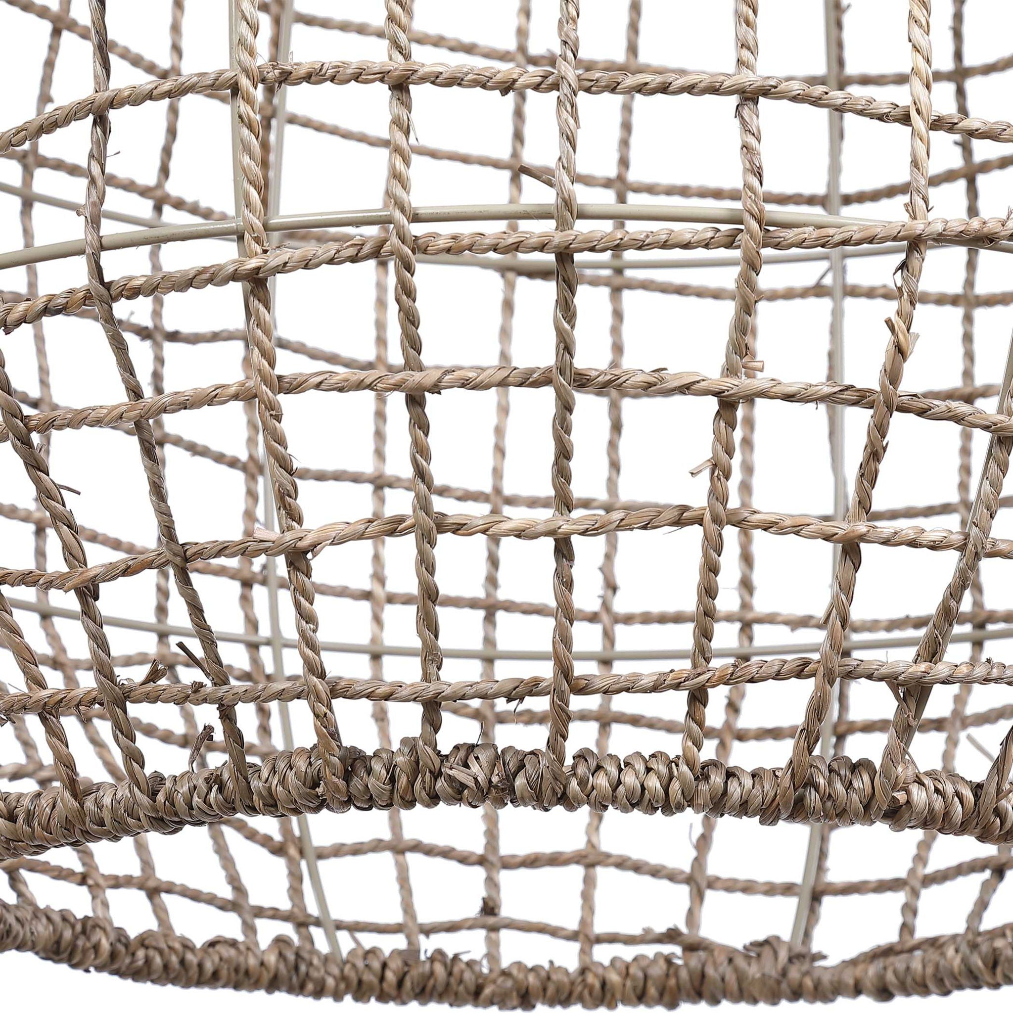 Cross - Weave 1 Light Pendant - Beige