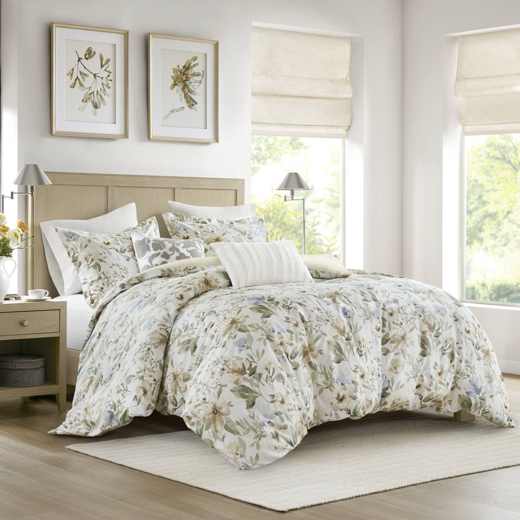 Herbal - Full/Queen 5 Piece Print Duvet Set - Multi
