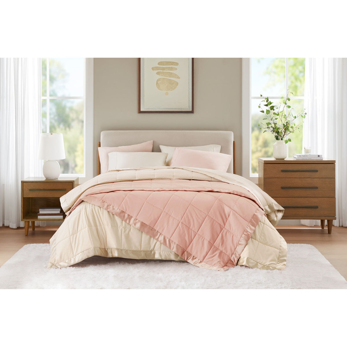 Windom - All Season Hypoallergenic Blanket With 3M Scotchgard - Cream