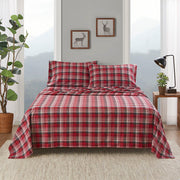 Flannel - 3 Piece Twin Sheet Set - Red Plaid