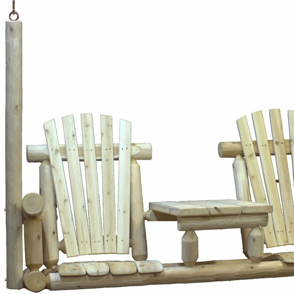 71" X 24" X 49"  Natural Wood Tete-A-Tete Porch Swing
