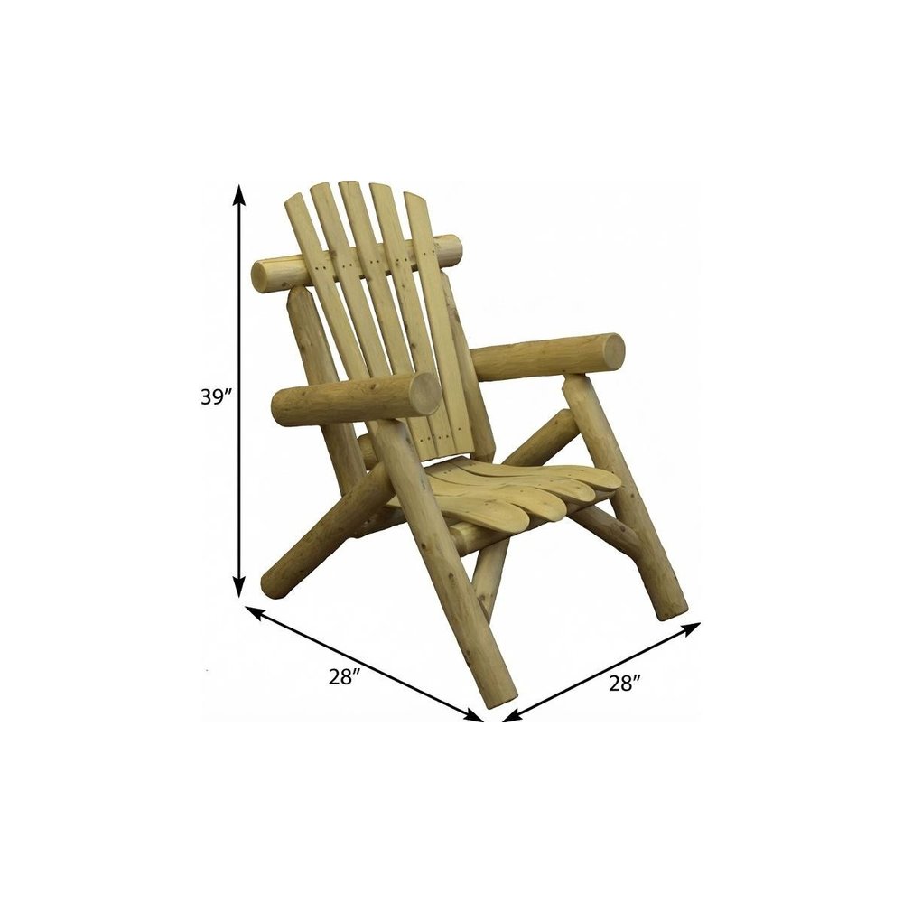 28" X 30" X 39"  Natural Wood Lounge Chair