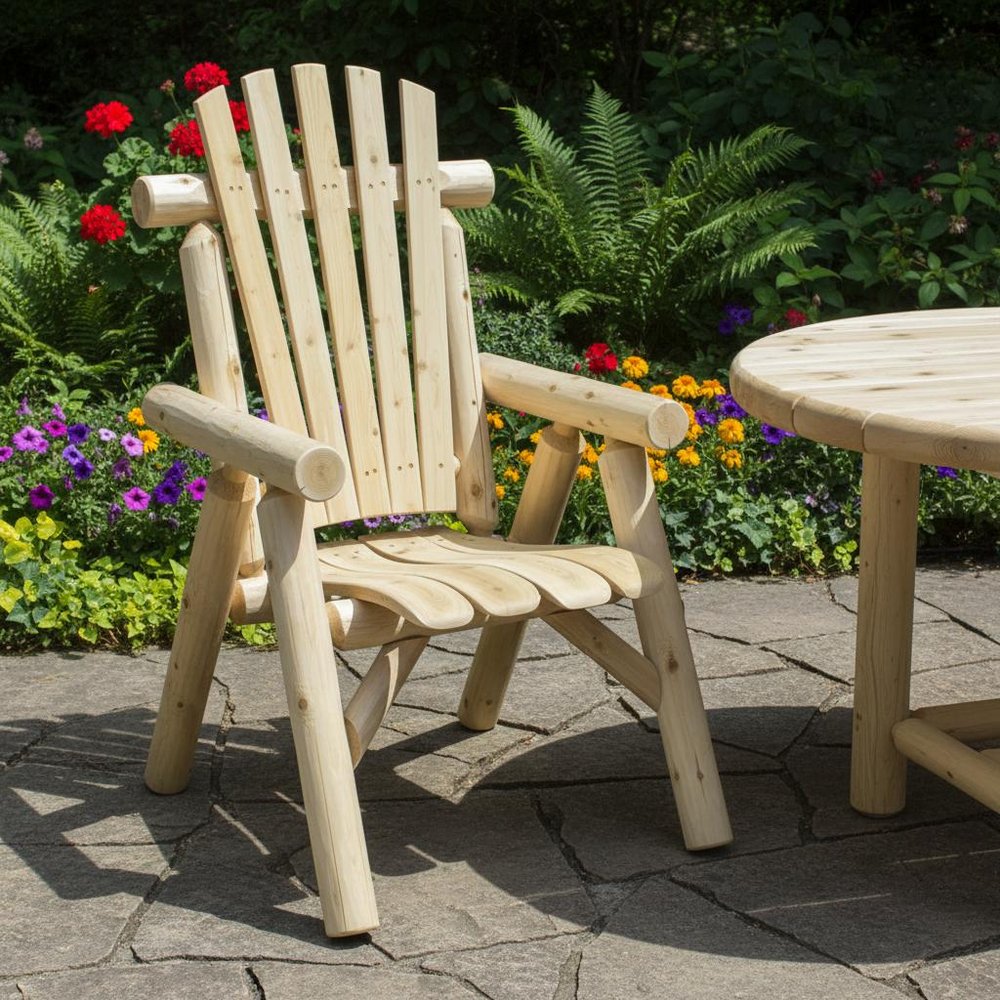 28" X 26" X 42" Natural Wood Dining Chair