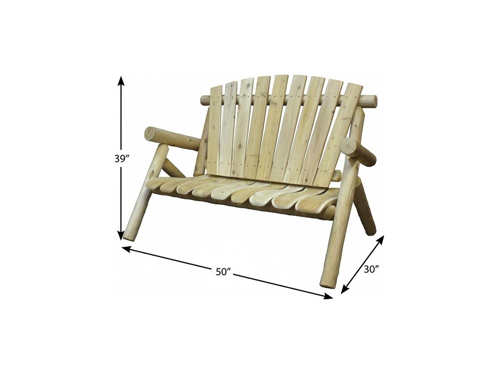 50" X 30" X 39"  Natural Wood Loveseat
