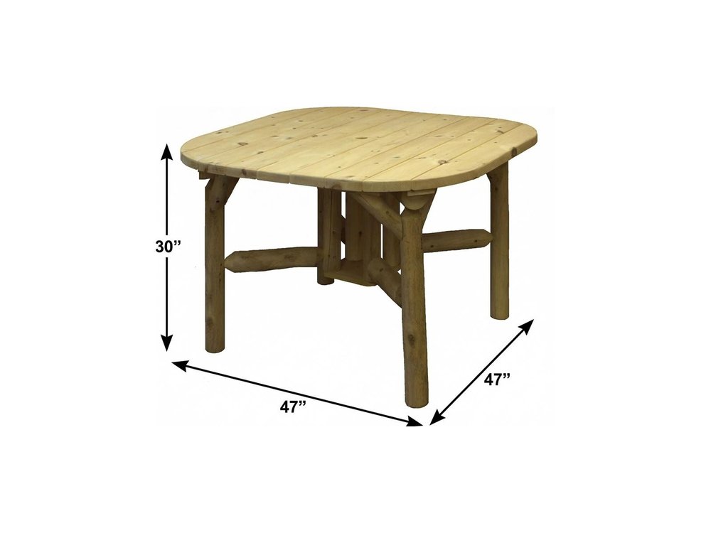 47" Natural Square Solid Wood Outdoor Dining Table
