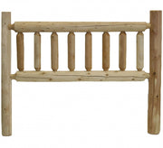 Natural Clear Finish Cedar Log Double Headboard