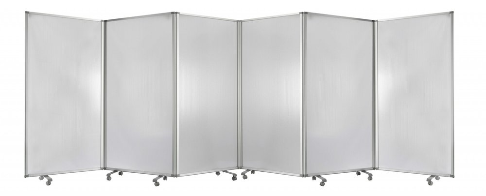 71" Clear Iron Folding Six Panel Screen Room Divider