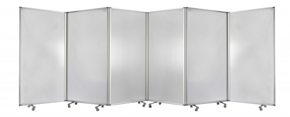 71" Clear Iron Folding Six Panel Screen Room Divider