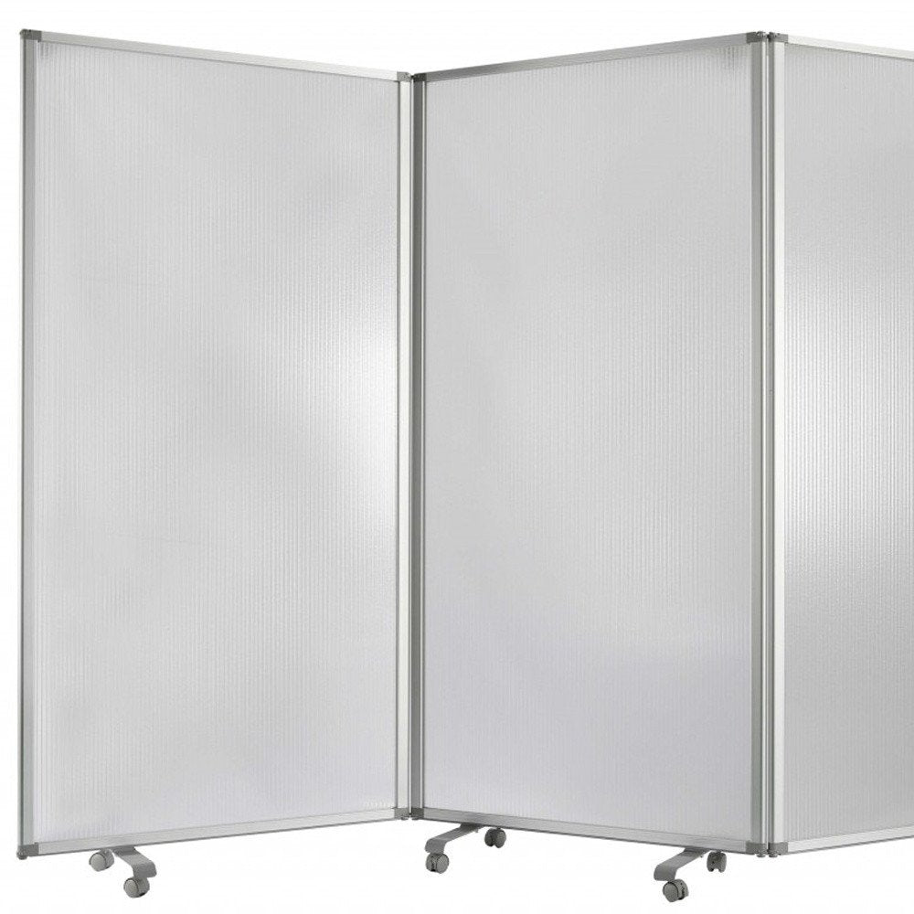71" Clear Iron Folding Six Panel Screen Room Divider