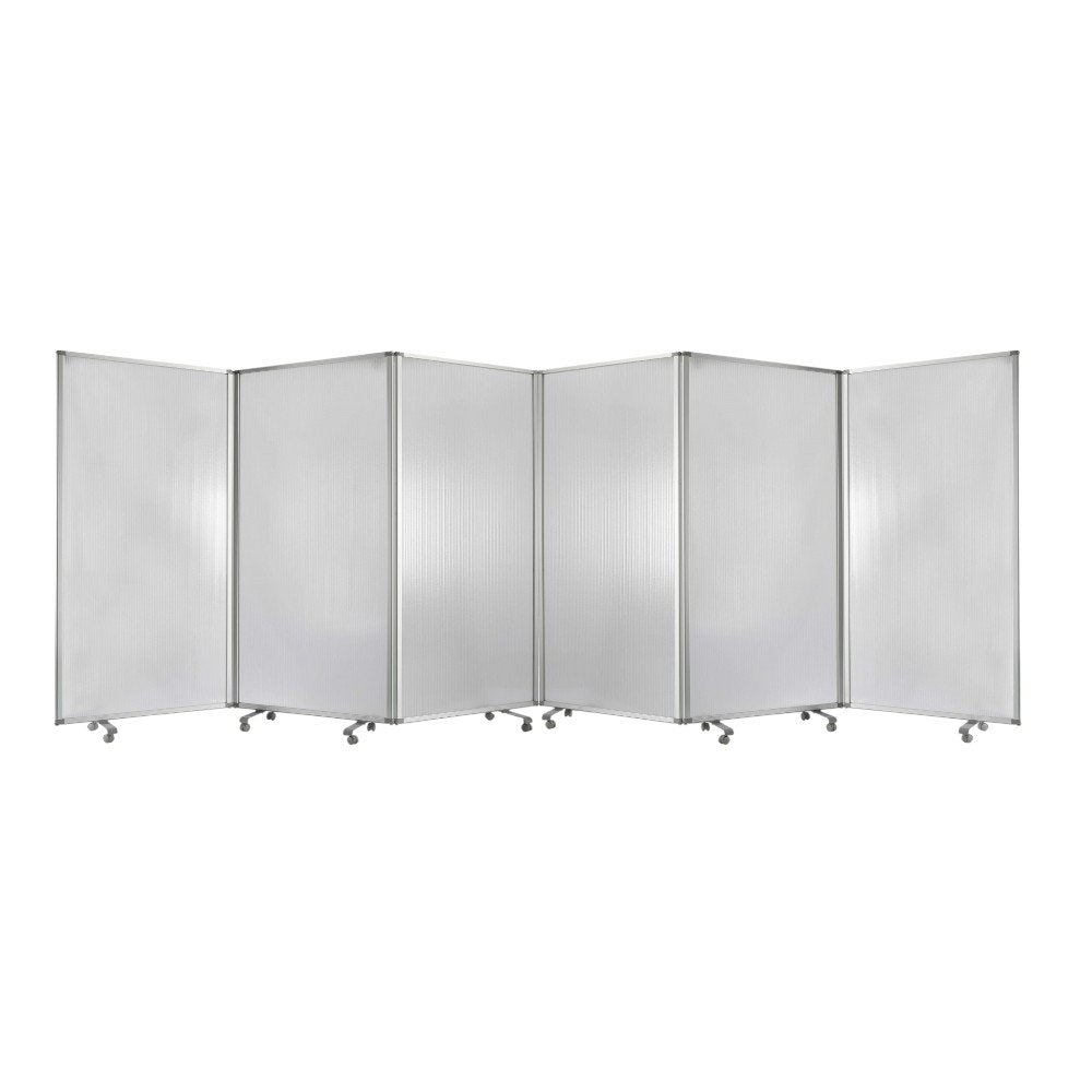 71" Clear Iron Folding Six Panel Screen Room Divider