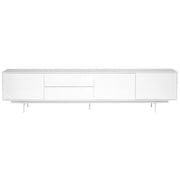 82" White Manufactured And Wood Cabinet Enclosed Storage TV Stand