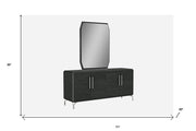 71" Gray Stainless Steel Solid Console Table