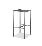 Set of Four 28" Brown and Silver Iron and Steel Backless Counter Height Bar Chairs