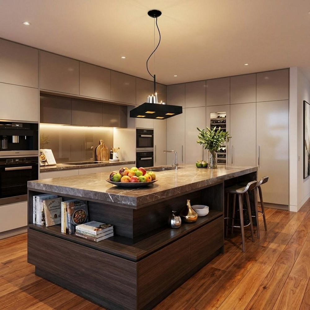 14 X 14 X 59 Black Stainless Steel Pendant Lamp