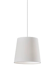White Drum Textile Chandelier With White Shades