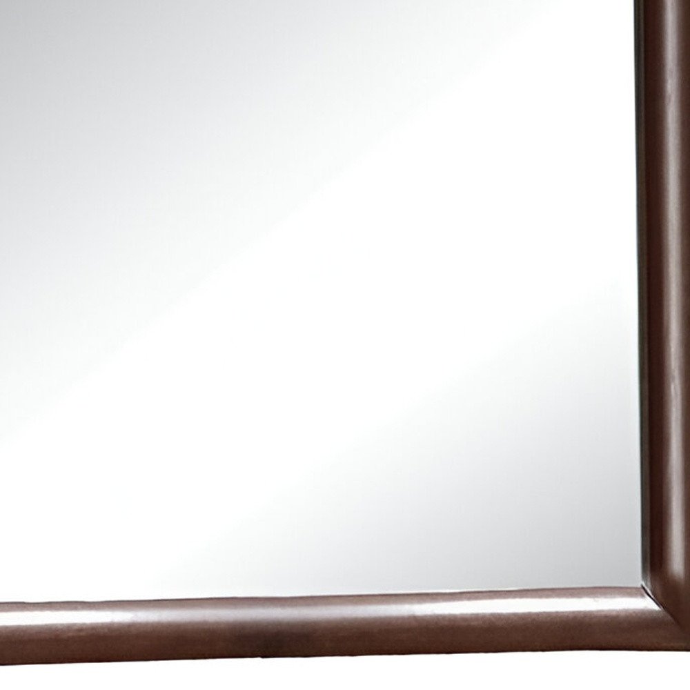 35" Espresso Wood Framed Mounted Dresser Mirror
